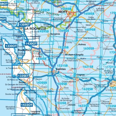 IGN TOP25 Wandelkaarten Nouvele Aquitaine