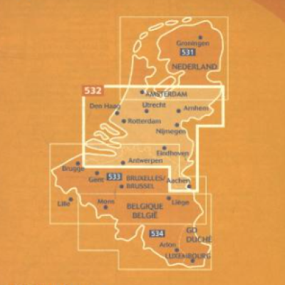 Michelin Wegenkaart Benelux - 531 tot 534 - 1.200.000