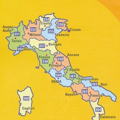 Michelin Wegenkaarten Italilë - Michelin Local 351 tot 366 - 1:200.000