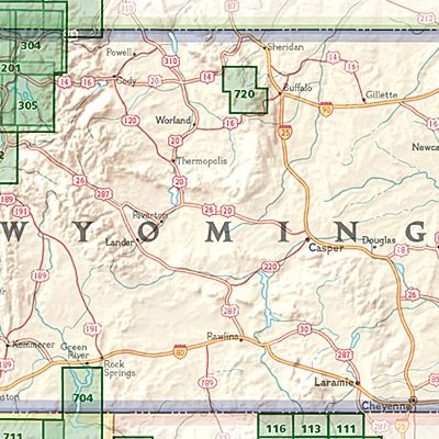 NAT GEO Wyoming trail map