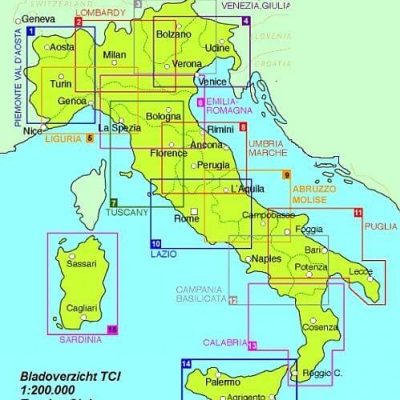 Overzicht Regionale Landkaarten Wegenkaarten TCI Editore 1 > 15 - 1:200.000
