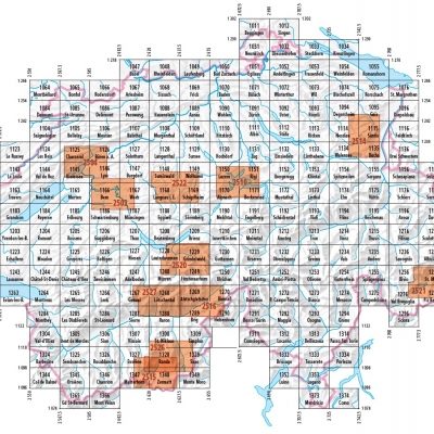Swisstopo - 1.25.000 wandelkaarten 2514 > 2527