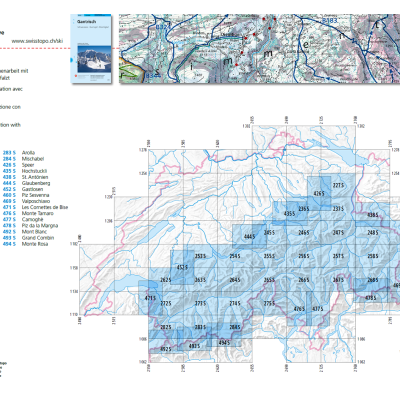 Swisstopo - 1:50.000 Ski- & Sneeuwsport kaarten 227 S > 494 S