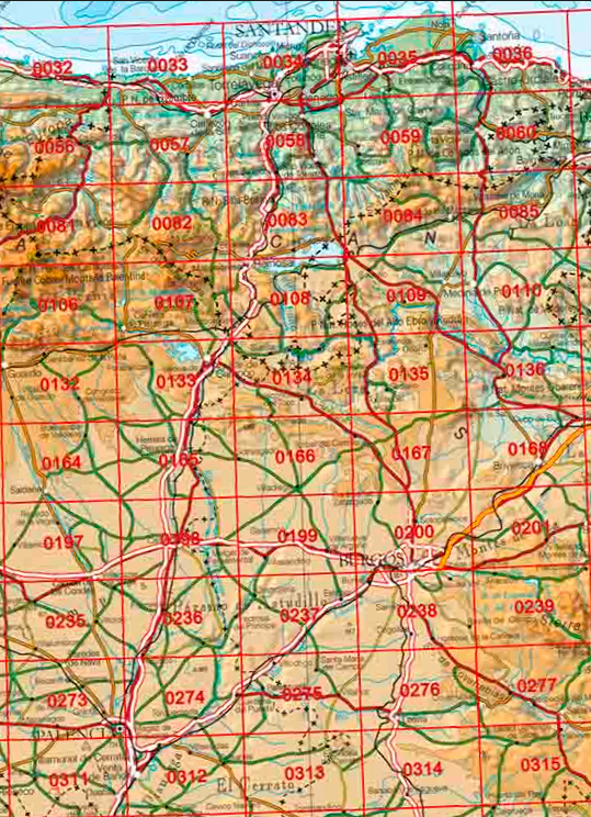 03 - CNIG - Topografische MTN(50) - Cantabrië, Palencia & Burgos (provincies) Spanje