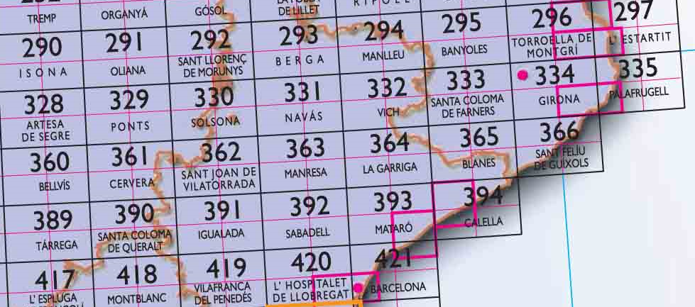 14 - CNIG - Topografische MTN25 - Lerida, Girona, Barcelona, (provincies) Spanje