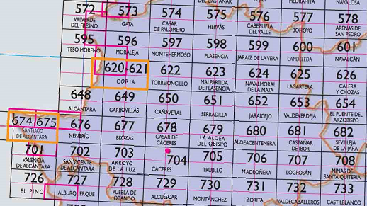 16 - CNIG - Topografische MTN25 - Salamanca, Avila, Badajoz, Caceres, Lugo (provincies) Spanje