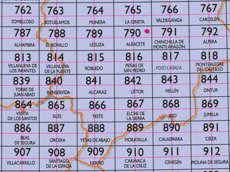 22 - CNIG - Topografische MTN25 - Ciudad Real, Albacete, Murcia (provincies) Spanje