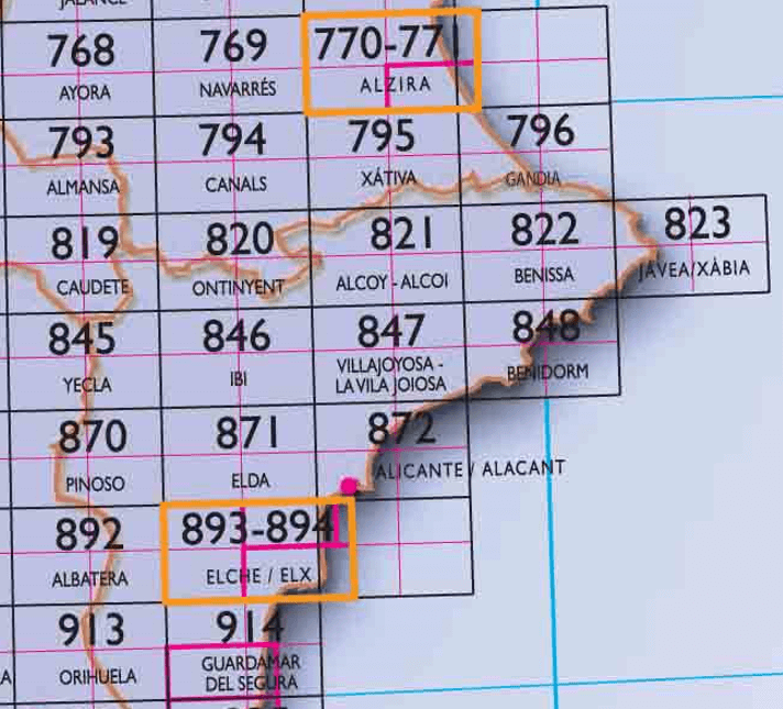 23 - CNIG - Topografische MTN25 - Valencia (provincies) Spanje