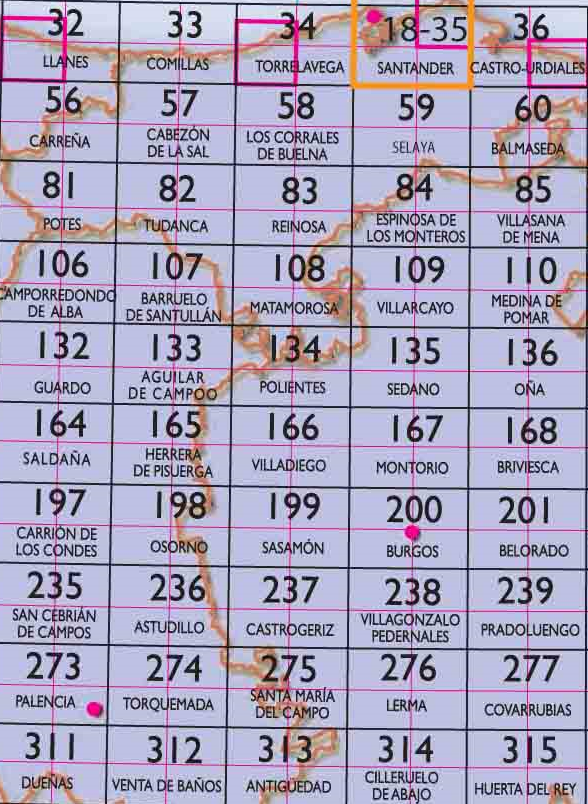 3 - CNIG - Topografische MTN25 - Cantabrië, Palencia & Burgos (provincies) Spanje