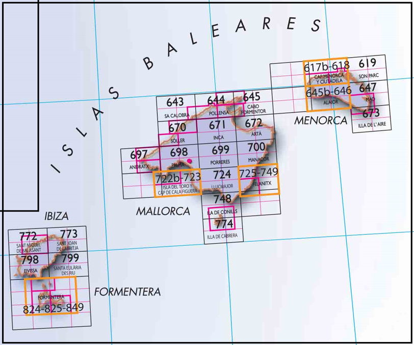 31 - CNIG - Topografische MTN25 - Balearen (provincies) Spanje