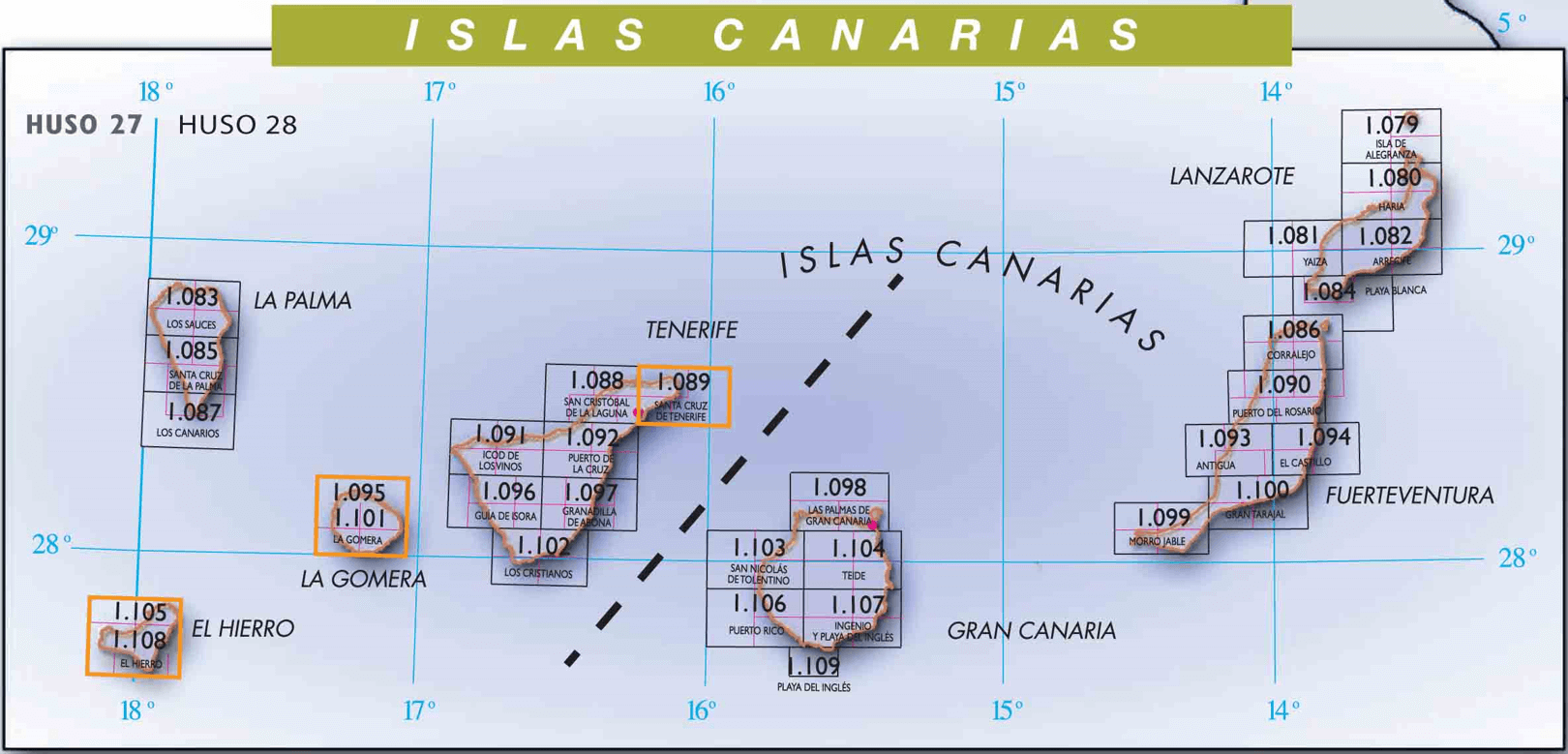 32 - CNIG - Topografische MTN25 - Canarische eilanden Spanje