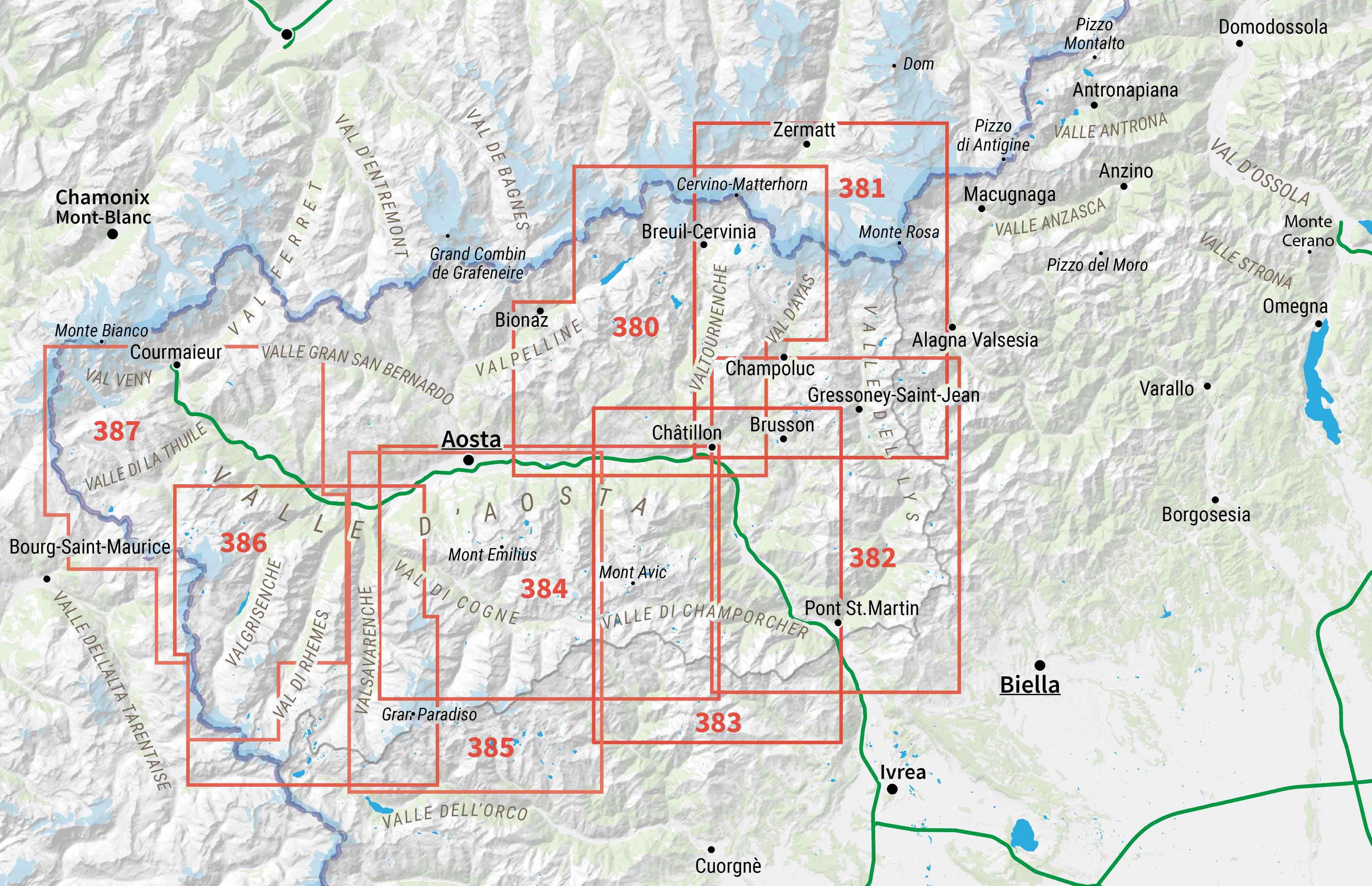 4Land Cartografia Val d'Aoste & Piemonte