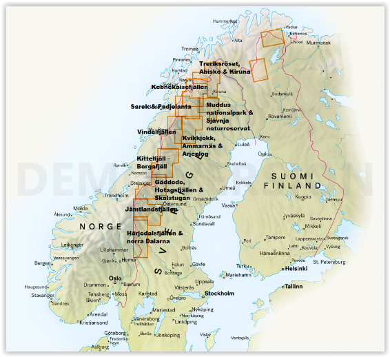 Calazo Bergkaarten-Fjallkarta 1.100.000 Zweden