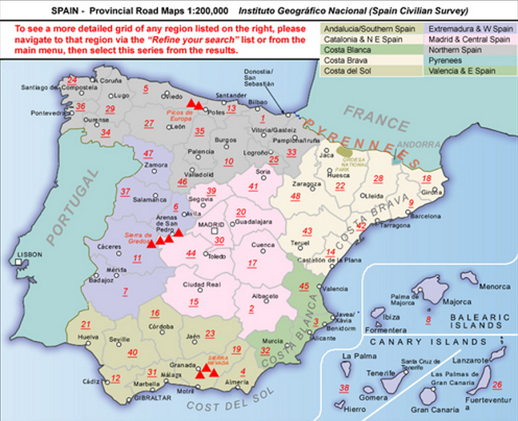 CNIG - Provincie wegenkaarten Spanje