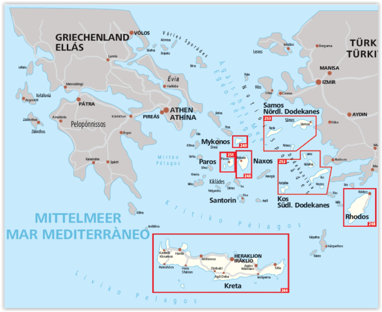 Griekse eilanden 244 - 253 - Kompass Karten
