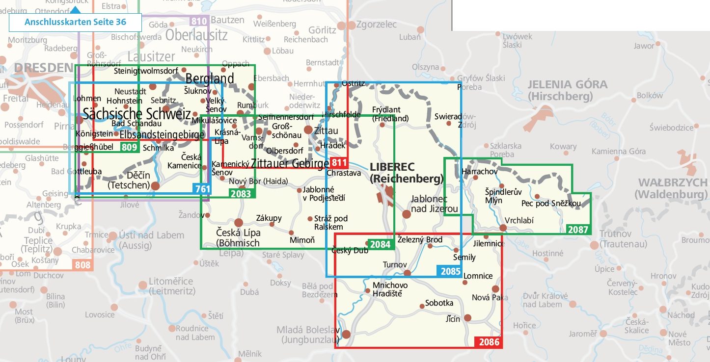 Kompass Wandelkaarten Bohemen Tsjechië