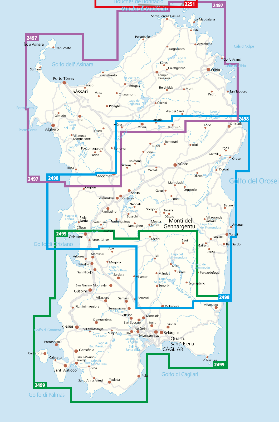 Kompass Wandelkaarten Sardinie