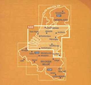 Michelin Wegenkaart Benelux - 531 tot 534 - 1.200.000