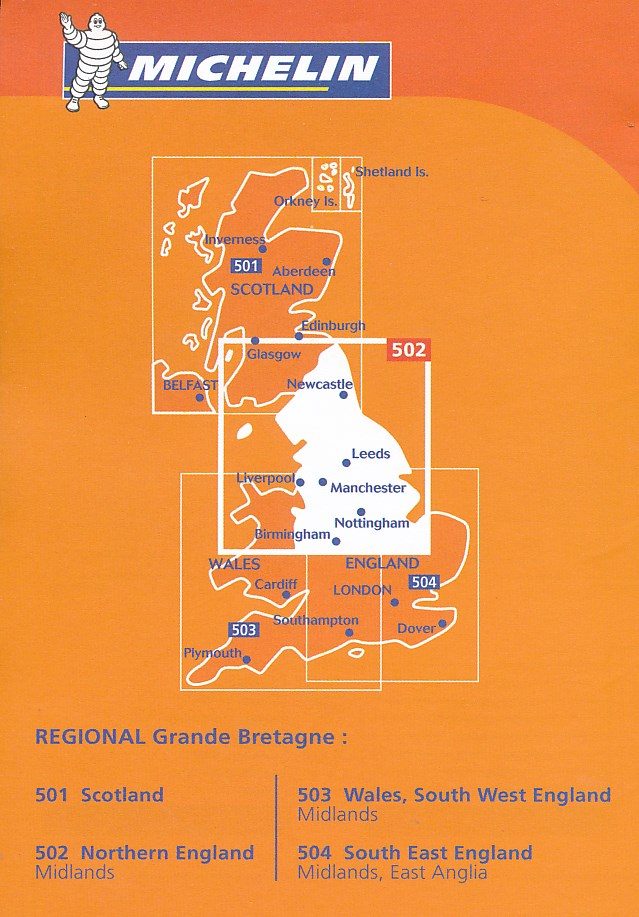 Michelin Wegenkaart Regionaal UK - 501 - 504 - 1.400.000