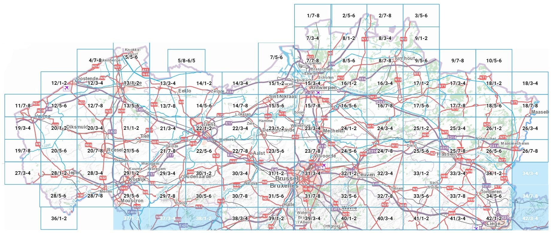 NGIB Topokaarten op 1:25.000 > Vlaanderen