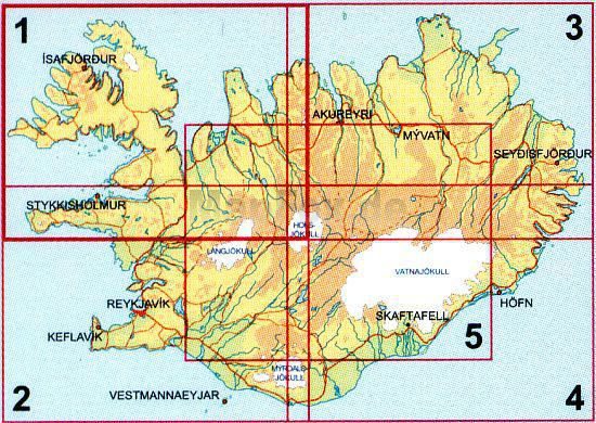 Wegenkaarten Ferdakort IJsland