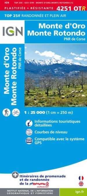 Wandelkaart 4251 OT(R) - Monte D'Oro & PNR de Corse - IGN