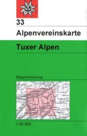 Wandelkaart 33 Tuxer Alpen - Alpenverein