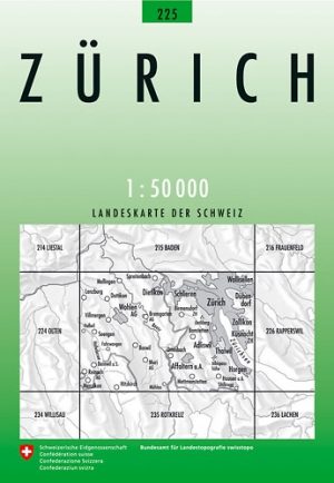Wandelkaart 225 Zürich Zwitserland - Swisstopo