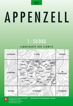 Wandelkaart 227 Appenzell Centraal - Swisstopo
