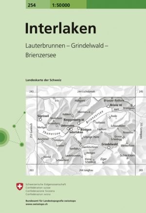 Wandelkaart 254 Interlaken Bern Zwiss - Swisstopo