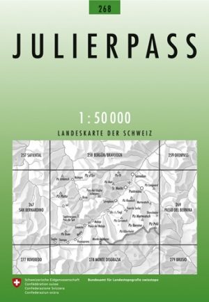 Wandelkaart 268 Julierpass Graubünden - Swisstopo