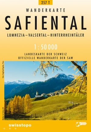 Wandelkaart 257t Safiental Graubünden - Swisstopo