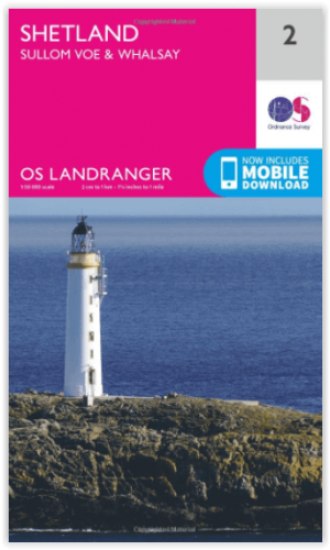 Wandelkaart 2 Shetland- Sullom Voe & Whalsay - OSI
