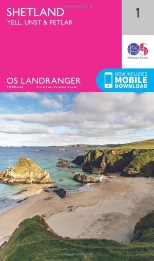 Wandelkaart 1 Shetland Islands Yell Unst & Fetlar - OSI