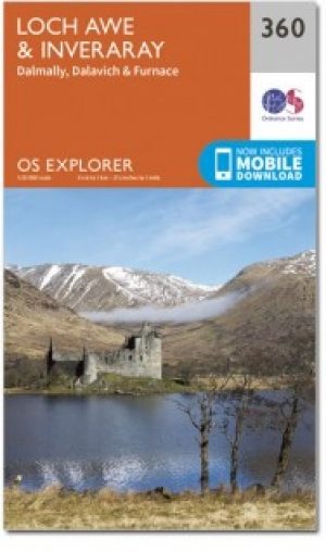 Wandelkaart 360 Loch Awe & Inveraray- Schotland OSI