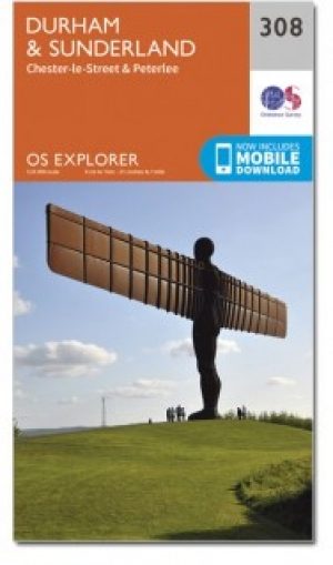 Wandelkaart 308 Durnham & Sunderland- Durham - OSI