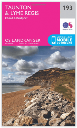 Wandelkaart 193 Taunton & Lyme Regis- Somerset - OSI