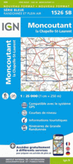 Wandelkaart 1526 SB Moncoutant & La Chapelle-St-Laurent - IGN