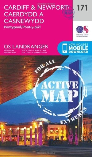 Wandelkaart 171 Cardiff & Newport - Pontypool South Wales - OSI