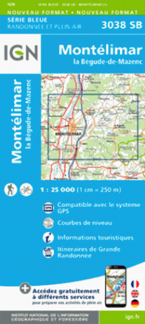 Wandelkaart 3038 SB Montemilar & La Bégude-de-Mazenc - IGN