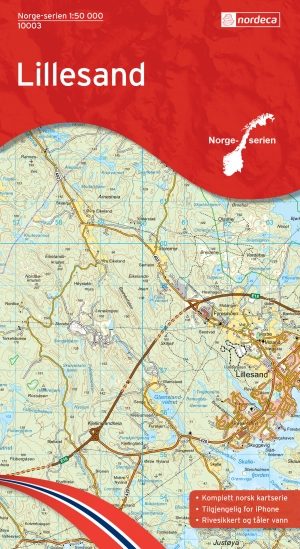 Wandelkaart 10003 Lillesand Aust-Agder - Nordeca AS