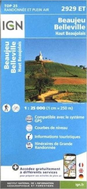 Wandelkaart 2929 ET Beaujeu - Belleville & Haut Beaujolais - IGN