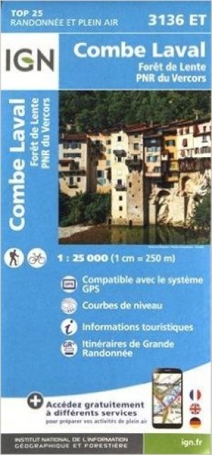 Wandelkaart 3136 ET Combe Laval & Forêt de Lente - IGN