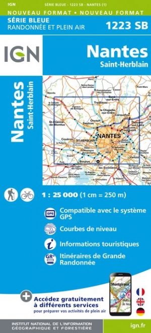 Wandelkaart 1223 SB Nantes & St-Herblain - IGN