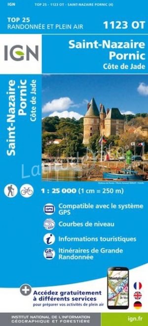 Wandelkaart 1123 OT St-Nazaire - Pornic & Côte de Jade - IGN