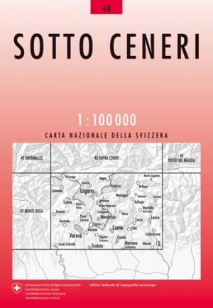 Fietskaart 48 - Sotto Ceneri- Ticino Lugano - Swisstopo