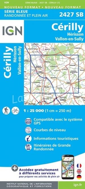Wandelkaart 2427 SB Cérilly & Hérisson - IGN