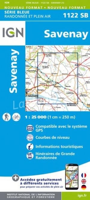 Wandelkaart 1122 SB Savenay - IGN