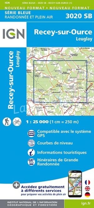 Wandelkaart 3020 SB Recey-sur-Ource & Leuglay - IGN