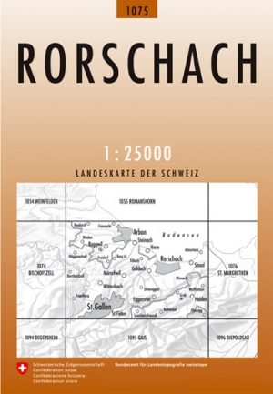 Wandelkaart 1075 Rorschach Sankt-Gallen - Swisstopo
